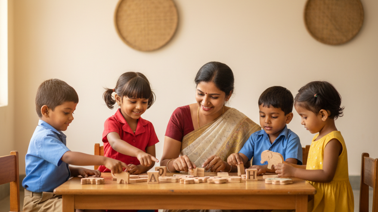 Early vocabulary apps for Anganwadis and preschools in India — illustrative photograph