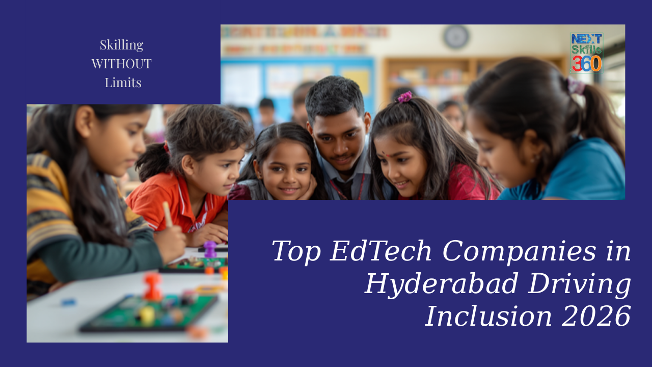 Students with disabilities using digital learning tools at a top EdTech company in Hyderabad classroom